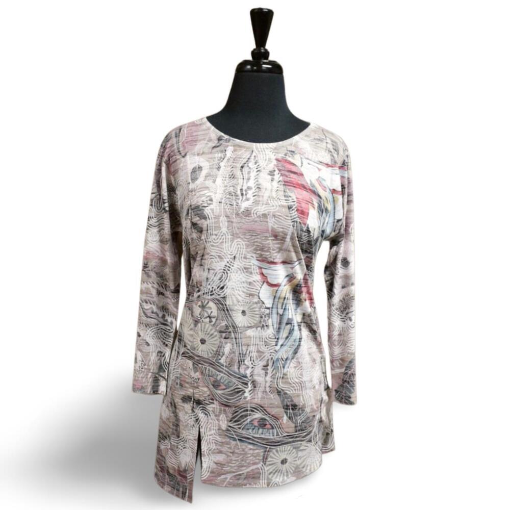 NEW INOAH women's tulip print top in grey